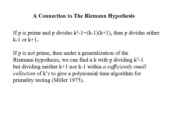 A Connection to The Riemann Hypothesis If p is prime and p divides k