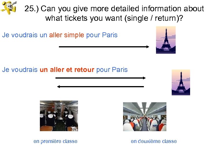25. ) Can you give more detailed information about what tickets you want (single