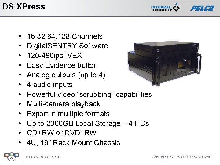 DS XPress • • • 16, 32, 64, 128 Channels Digital. SENTRY Software 120
