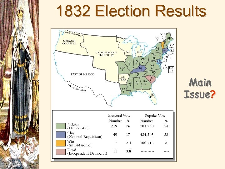 1832 Election Results Main Issue? 