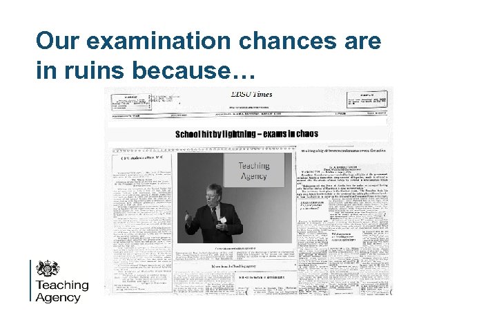 Our examination chances are in ruins because… 