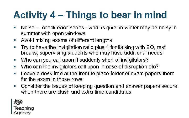 Activity 4 – Things to bear in mind § Noise - check each series