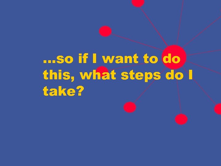 …so if I want to do this, what steps do I take? 