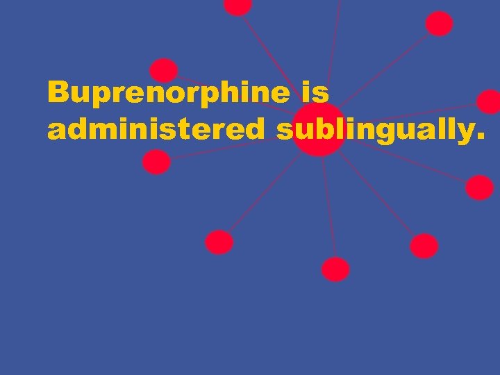 Buprenorphine is administered sublingually. 