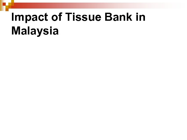 Impact of Tissue Bank in Malaysia 