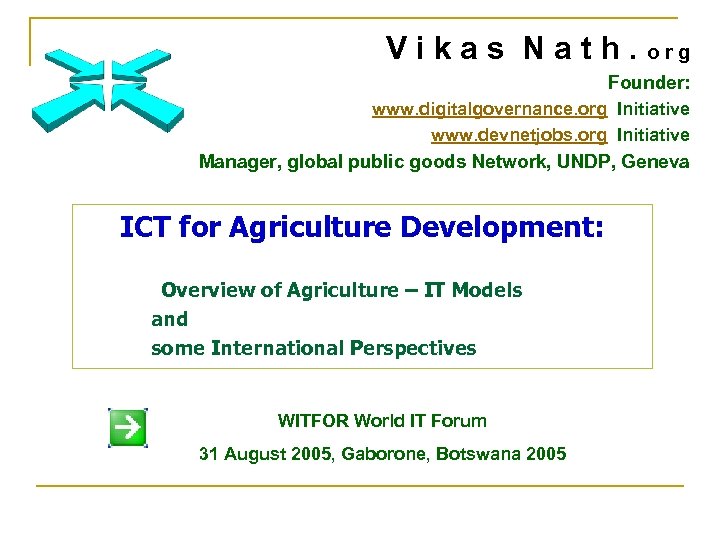 V i k a s N a t h. o r g Founder: www.