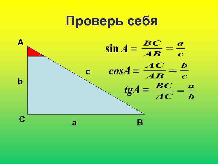 Проверь себя А c b С a В 