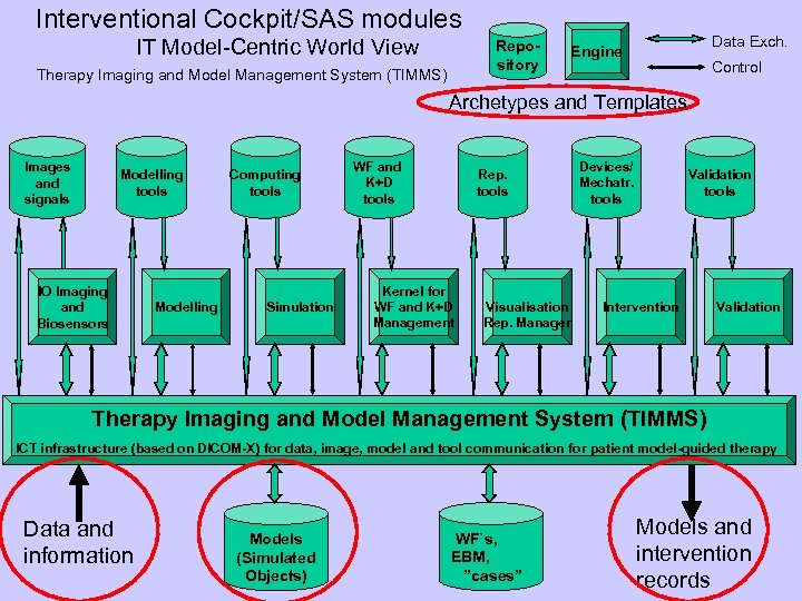 Interventional Cockpit/SAS modules IT Model-Centric World View Repository Therapy Imaging and Model Management System