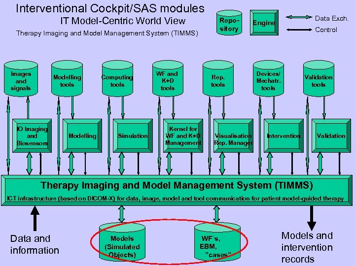 Interventional Cockpit/SAS modules IT Model-Centric World View Repository Therapy Imaging and Model Management System