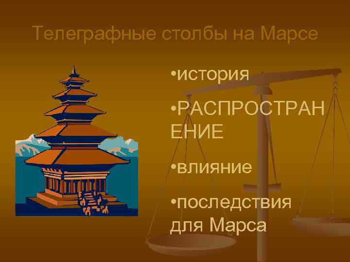 Телеграфные столбы на Марсе • история • РАСПРОСТРАН ЕНИЕ • влияние • последствия для