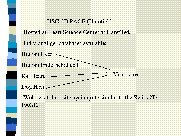 HSC-2 D PAGE (Harefield) -Hosted at Heart Science Center at Harefiled. -Individual gel databases