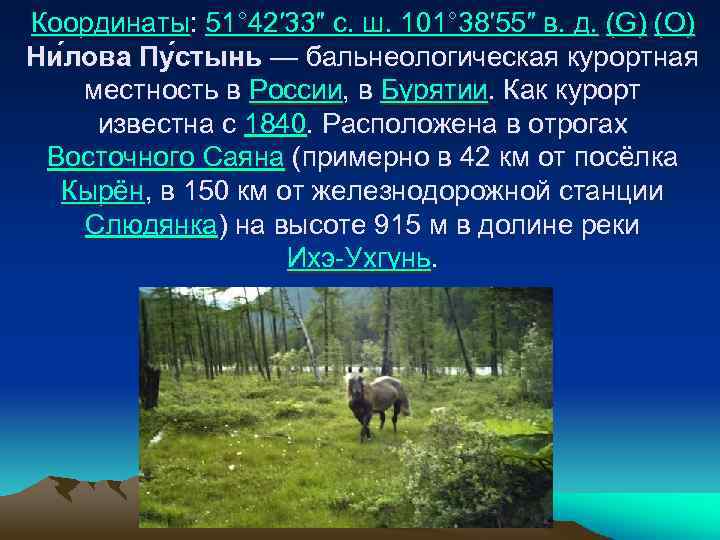 Координаты: 51° 42′ 33″ с. ш. 101° 38′ 55″ в. д. (G) (O) Ни
