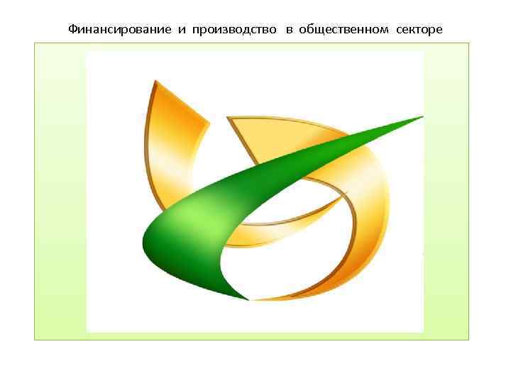 Финансирование и производство в общественном секторе 