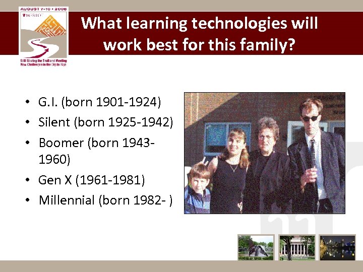 What learning technologies will work best for this family? • G. I. (born 1901