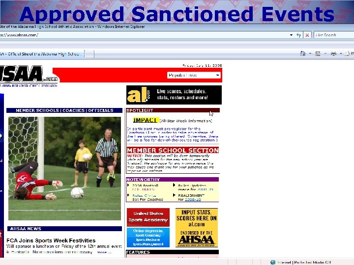 Approved Sanctioned Events 