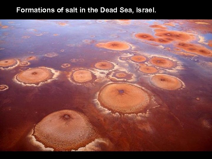 Formations of salt in the Dead Sea, Israel. 