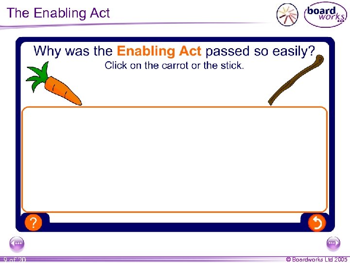The Enabling Act 9 of 20 © Boardworks Ltd 2005 