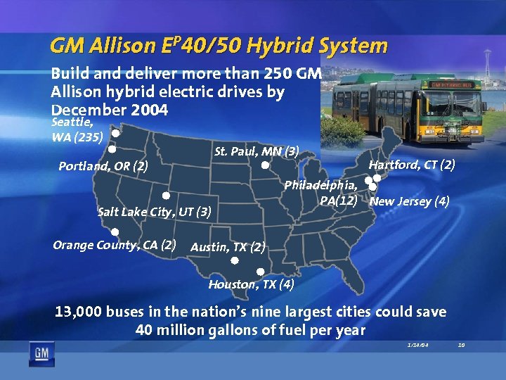 GM Allison EP 40/50 Hybrid System Build and deliver more than 250 GM Allison