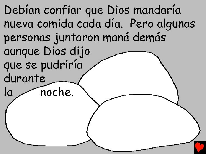 Debían confiar que Dios mandaría nueva comida cada día. Pero algunas personas juntaron maná