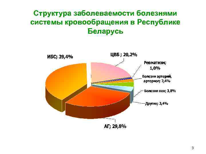 Структура заболеваемости болезнями системы кровообращения в Республике Беларусь 3 