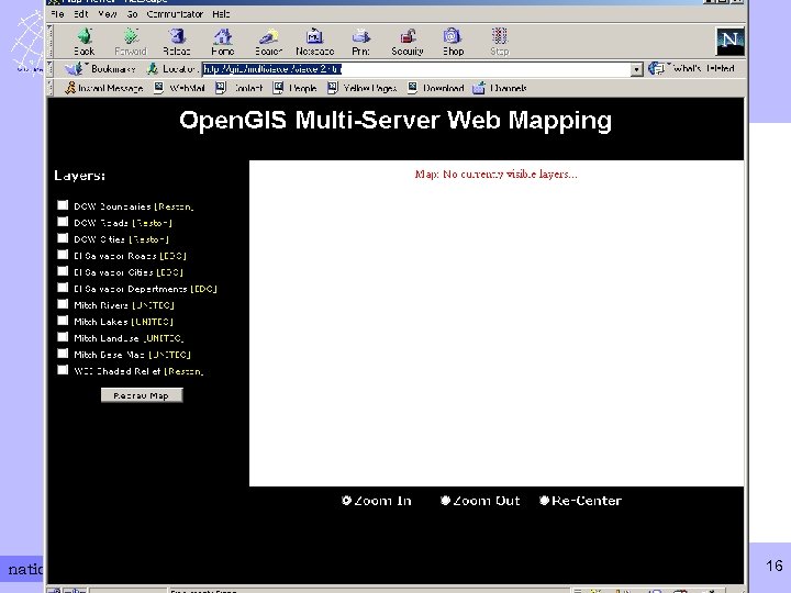 Introduction to Geospatial Web Services national spatial data infrastructure training program 16 