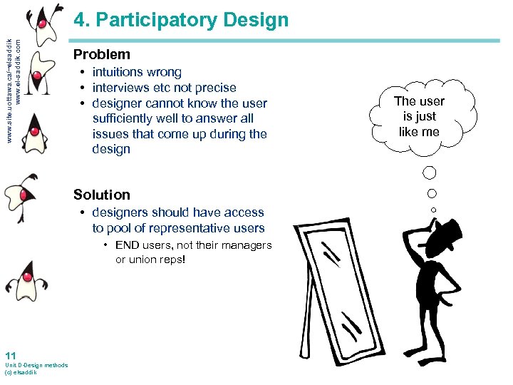 www. site. uottawa. ca/~elsaddik www. el-saddik. com 4. Participatory Design Problem • intuitions wrong