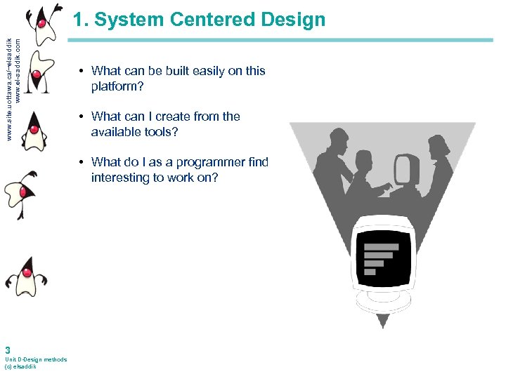 www. site. uottawa. ca/~elsaddik www. el-saddik. com 1. System Centered Design • What can