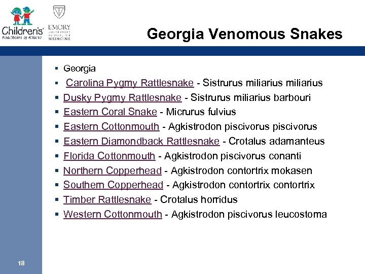 Georgia Venomous Snakes § Georgia § Carolina Pygmy Rattlesnake - Sistrurus miliarius § §