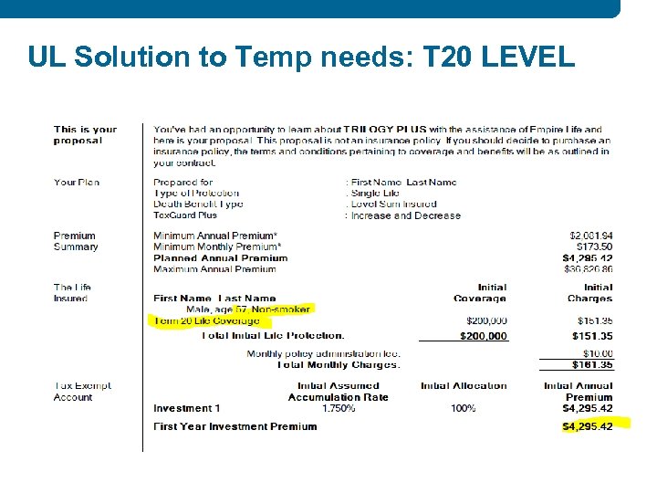 UL Solution to Temp needs: T 20 LEVEL 