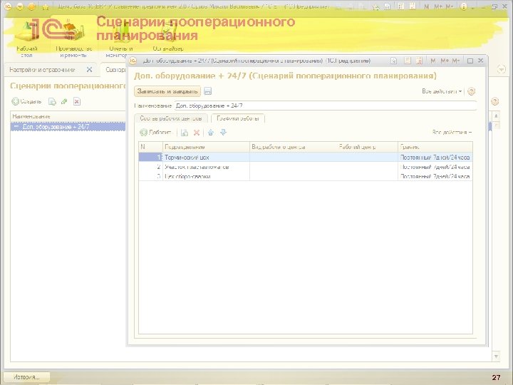 Сценарии пооперационного планирования 27 