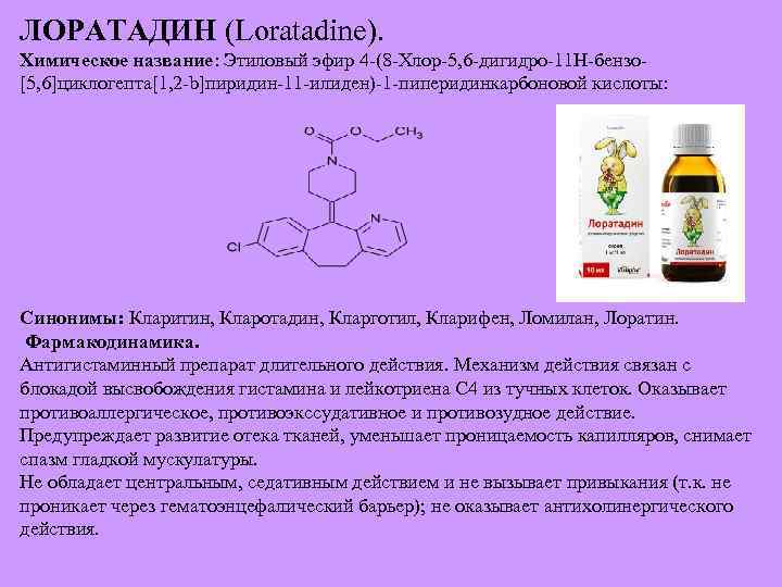 Лоратадин до или после еды