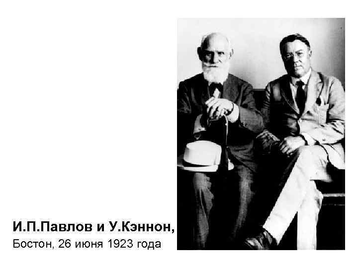 И. П. Павлов и У. Кэннон, Бостон, 26 июня 1923 года 