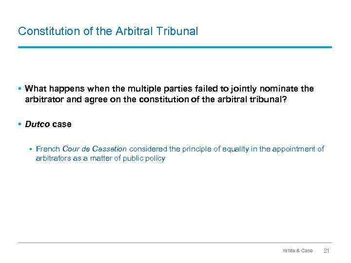 Constitution of the Arbitral Tribunal § What happens when the multiple parties failed to