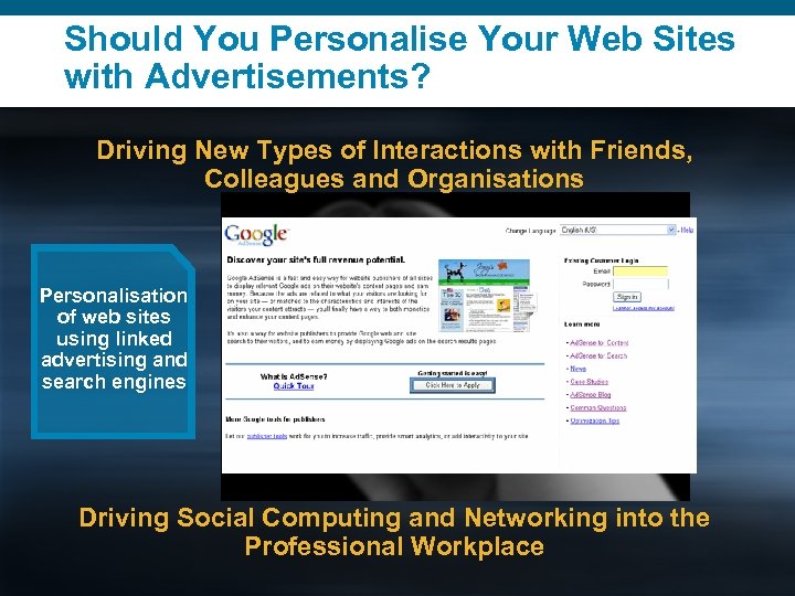 Should You Personalise Your Web Sites with Advertisements? Driving New Types of Interactions with