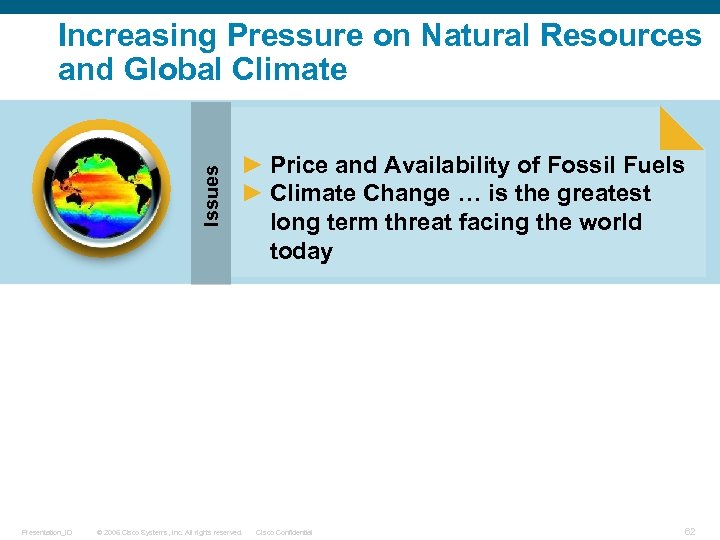 Issues Increasing Pressure on Natural Resources and Global Climate Presentation_ID ► Price and Availability