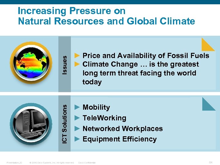 ICT Solutions Issues Increasing Pressure on Natural Resources and Global Climate Presentation_ID ► Price