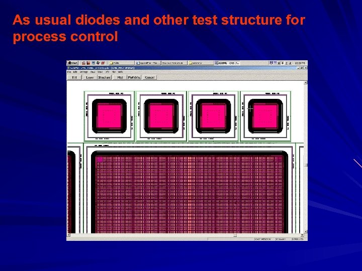 As usual diodes and other test structure for process control 