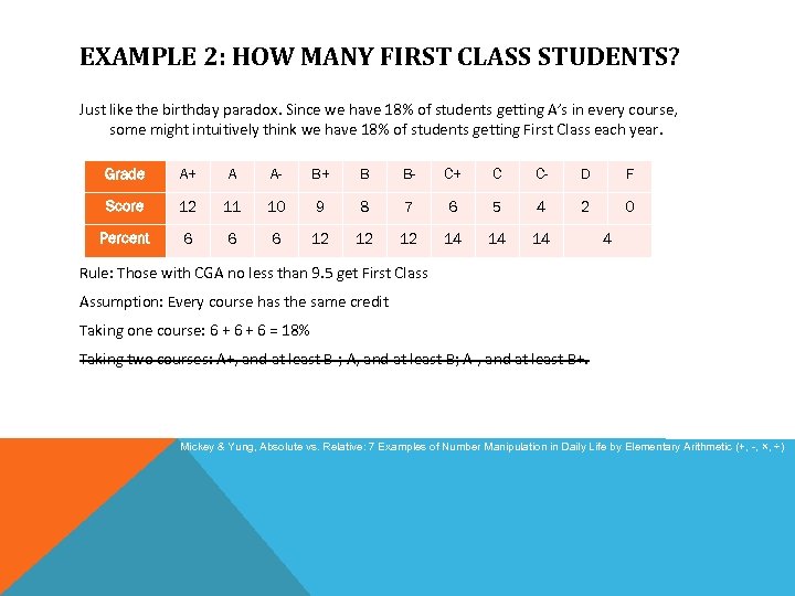 EXAMPLE 2: HOW MANY FIRST CLASS STUDENTS? Just like the birthday paradox. Since we