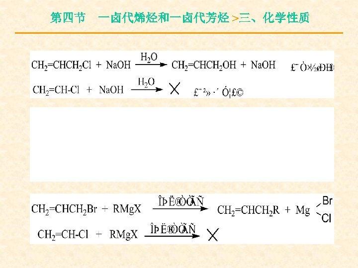 第四节 一卤代烯烃和一卤代芳烃 >三、化学性质 