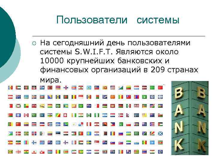 Пользователи системы ¡ На сегодняшний день пользователями системы S. W. I. F. T. Являются