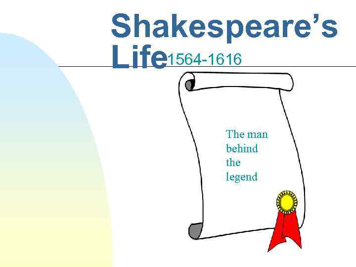 Shakespeare’s Life 1564 -1616 The man behind the legend 