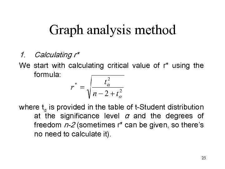 Graph analysis method 1. Calculating r* We start with calculating critical value of r*