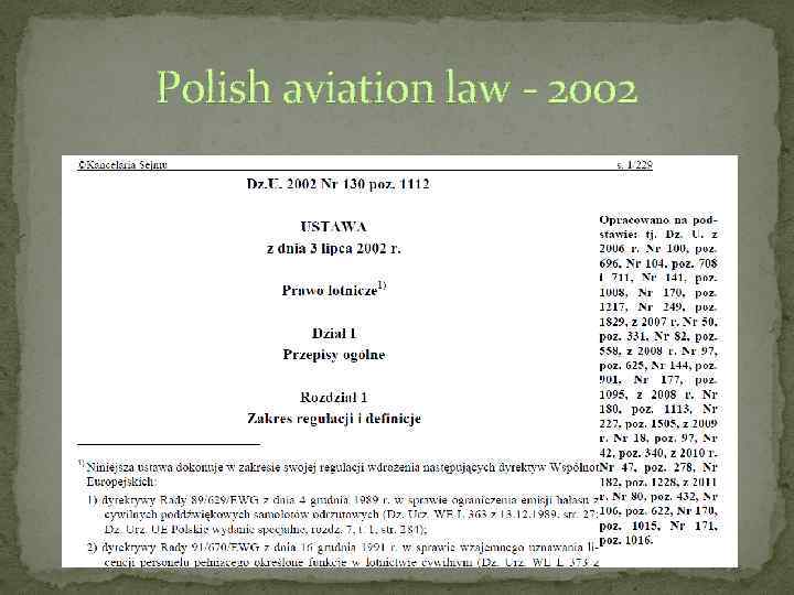 Polish aviation law - 2002 