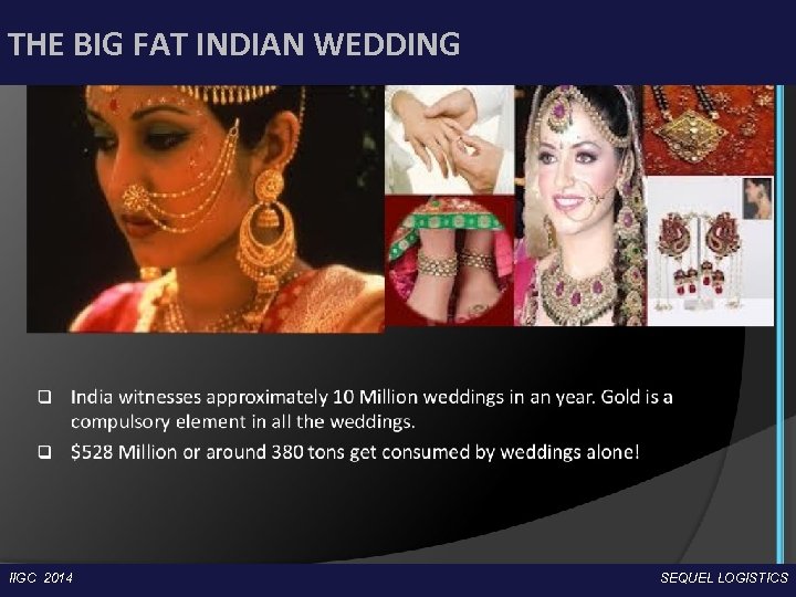 THE BIG FAT INDIAN WEDDING IIGC 2014 Corporate Presentation SEQUEL LOGISTICS 