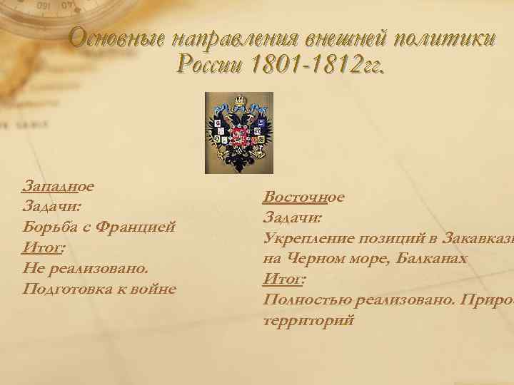 Внешняя политика 1801