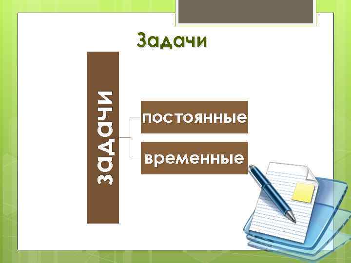 задачи Задачи постоянные временные 