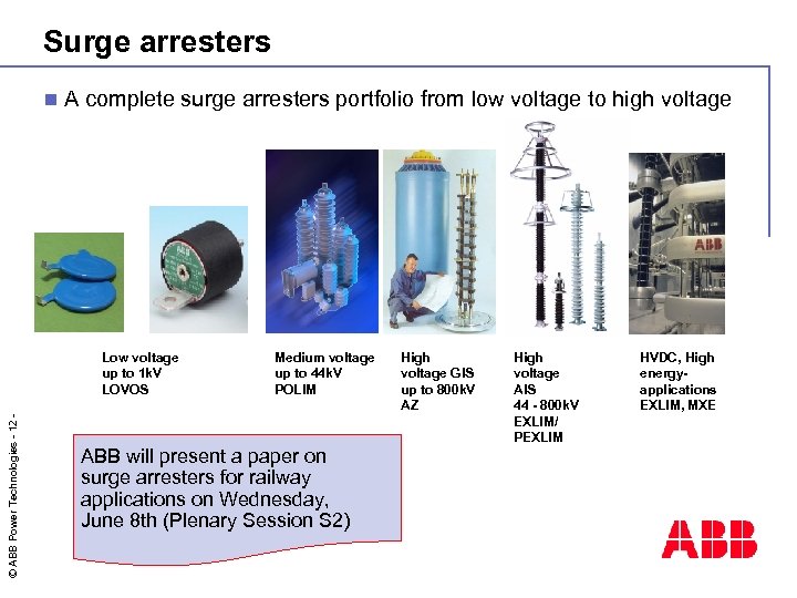 Surge arresters n A complete surge arresters portfolio from low voltage to high voltage