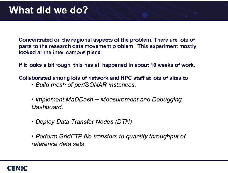 What did we do? Concentrated on the regional aspects of the problem. There are