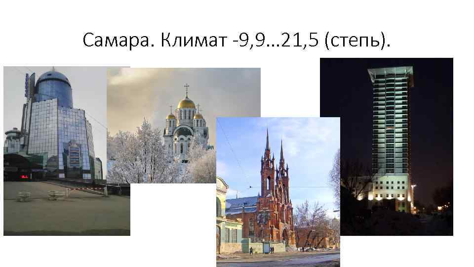 Самара. Климат -9, 9… 21, 5 (степь). 
