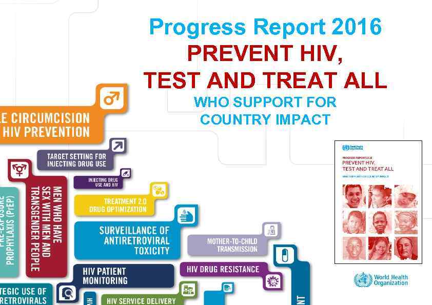 Progress Report 2016 PREVENT HIV, TEST AND TREAT ALL WHO SUPPORT FOR COUNTRY IMPACT